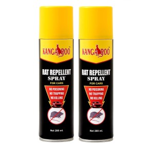 Kangaroo® Rat Repellent Spray For Car and Bike 2X Advance Rat Protection (Non-Toxic and Human Safe) Save your Vehicle Wire from Rat Attack! (200 ml Each Pack of 2)