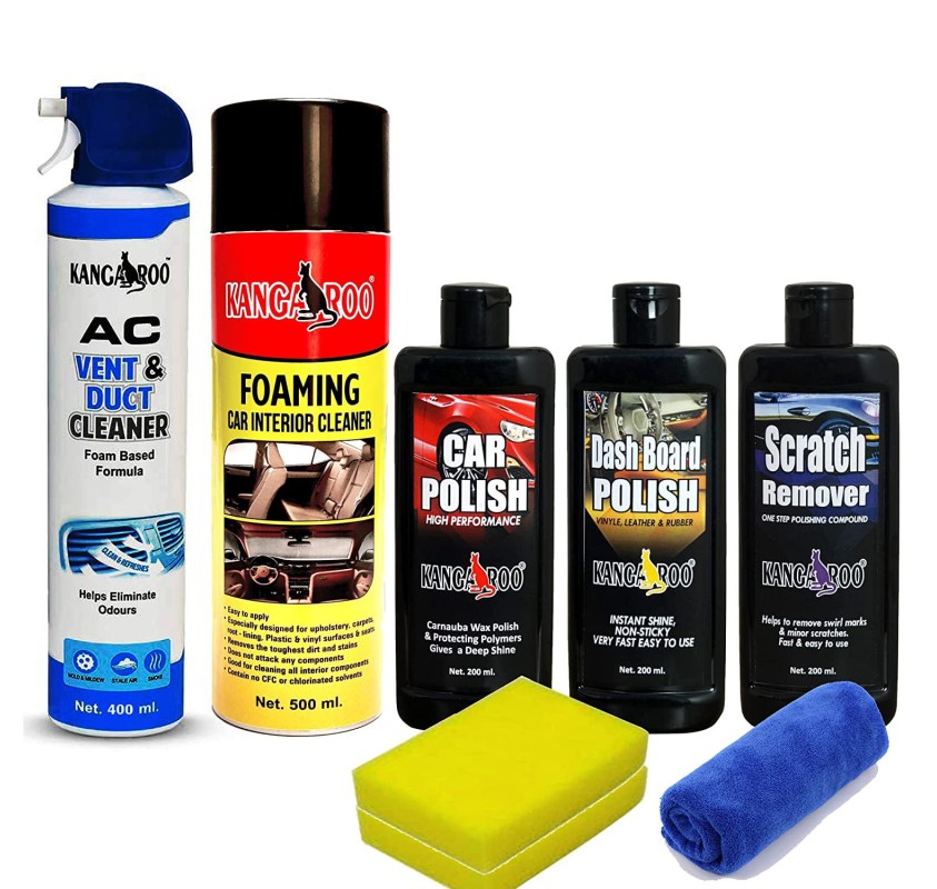 Kangaroo® Car Care Kit (Car Polish + Dashboard Polish + Scratch Remover)  200 ML Each