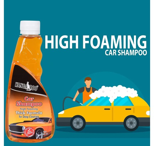 Kangaroo® Premium Interior Cleaner with Car Shampoo for Exterior Clean and Protection 300 ml Each (Interior or Exterior Cleaner)