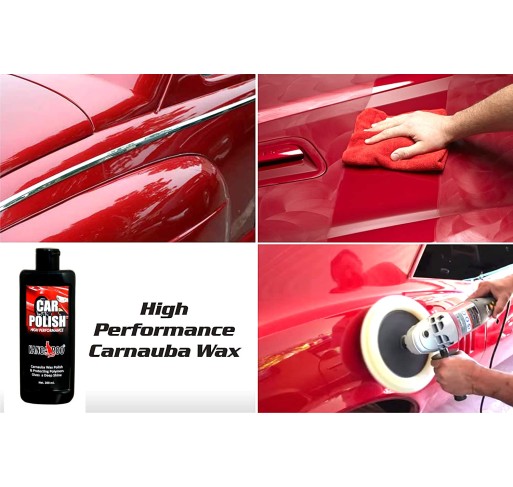 Kangaroo® Car Care Kit (Car Polish + Dashboard Polish + Scratch Remover + Chrome Metal Polish) 200 ML Each + 2 Sponge and 1 Microfiber Towel Fast and Easy to Use X3