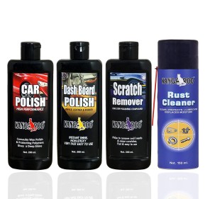 Kangaroo® Car Care Kit Include (Car Polish, Dashboard Polish, Scratch Remover, 200 ML Each and Multipurpose Rust Cleaner Spray
