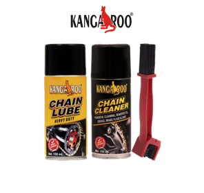 Kangaroo® Premium Chain Lubriant Spray and Chain Cleaner 150 ml Each With Chain Cleaner Brush